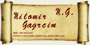 Milomir Gagrčin vizit kartica